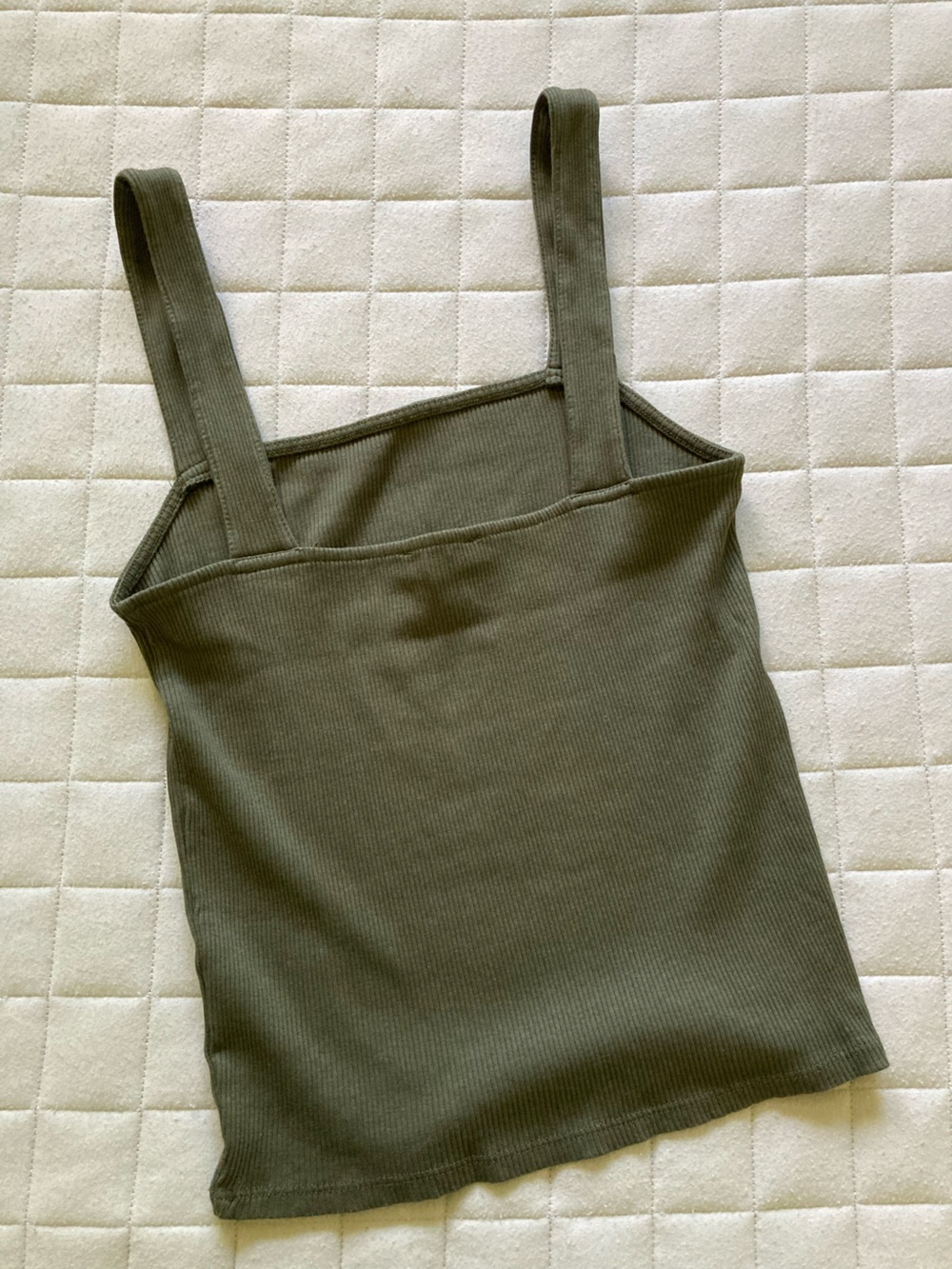 Express Women’s Olive Ribbed Tank Top - Picture 4 of 4